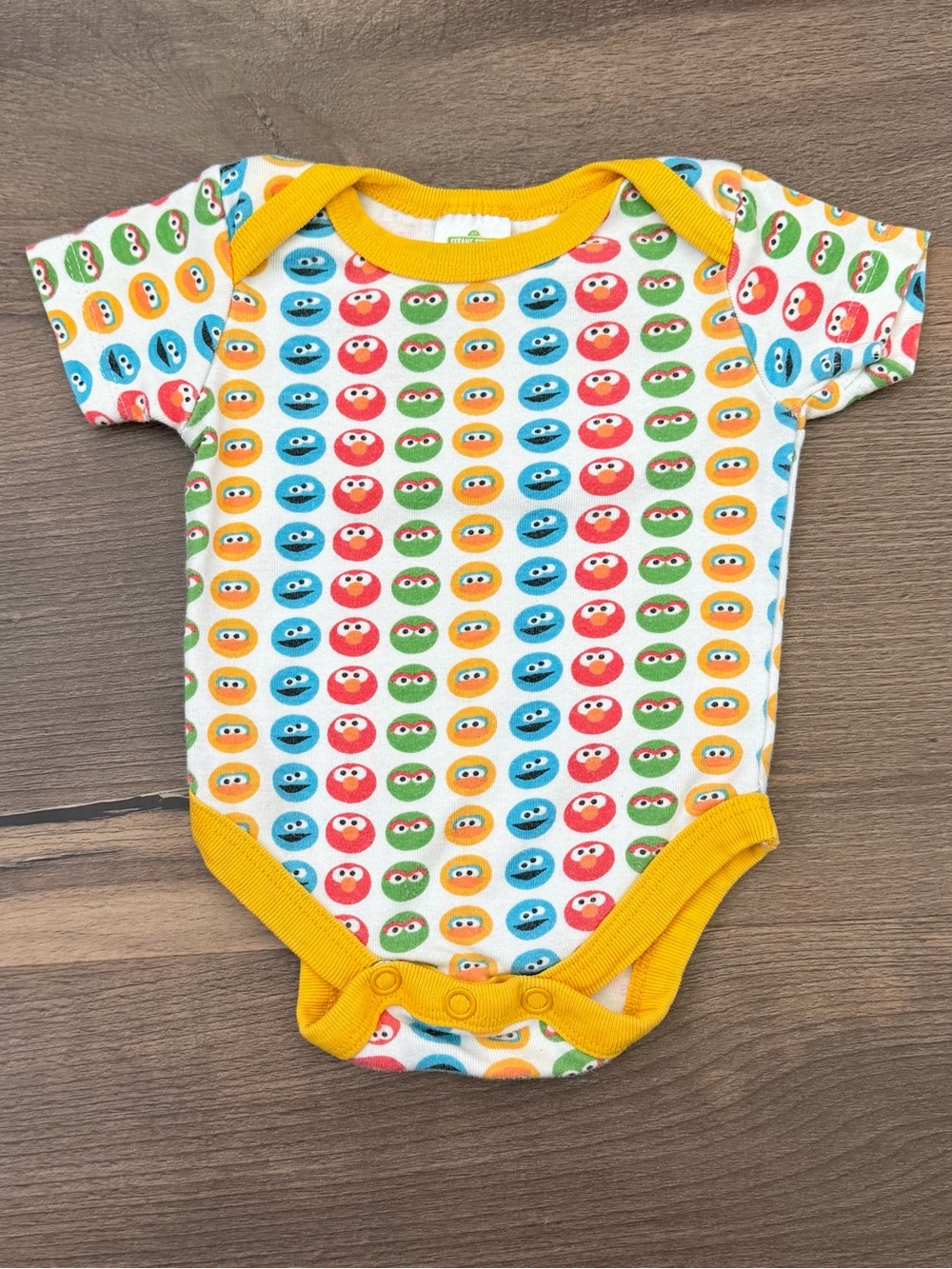 Sesame Street 2010 Big Bird Elmo Cookie Monster & Oscar the Grouch bodysuit 0-3m